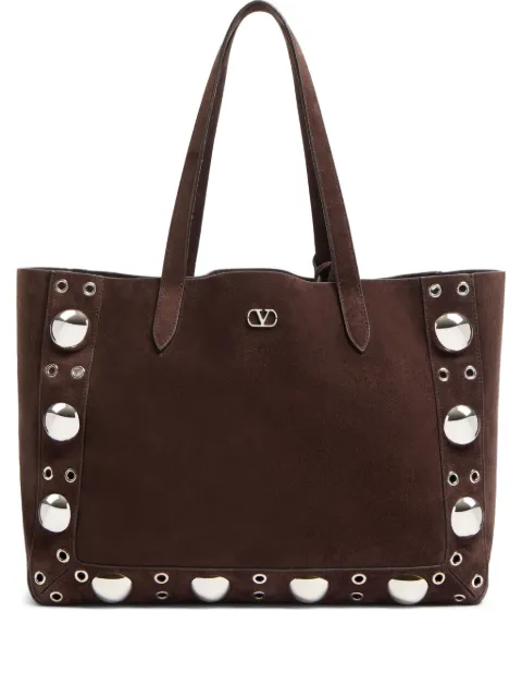 Valentino Garavani medium Nellcôte suede shopping bag Brown WB0R79JET