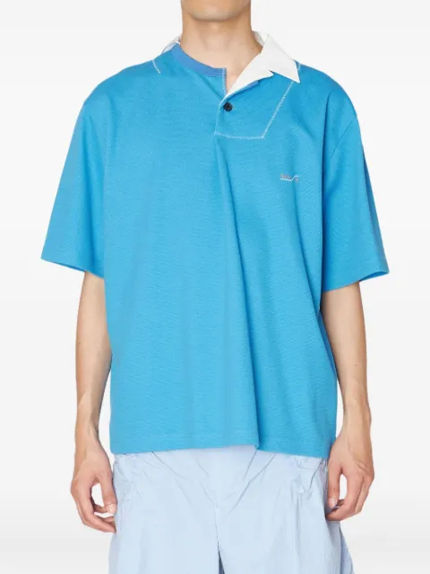 Kolor contrast-collar short-sleeve polo shirt Blue 25SCMT04202
