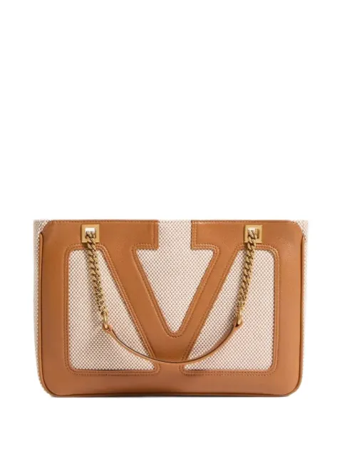 Valentino Garavani Viva Superstar small canvas shopping bag Neutrals WB0R14GLR