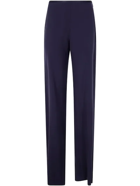 Emporio Armani satin-trim trousers Blue EW001145AF10206