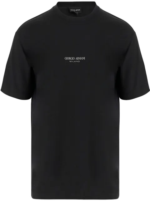 Giorgio Armani logo-print cotton T-shirt Black GM001085TE10629