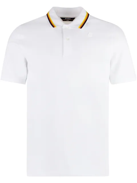 K-Way striped-collar polo shirt White K7121JW