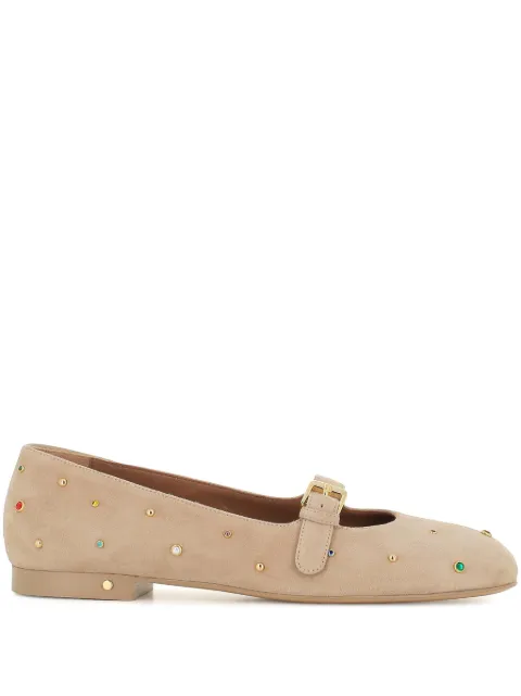Laurence Dacade Lily ballerina shoes Neutrals LILYSUEDEESTONES