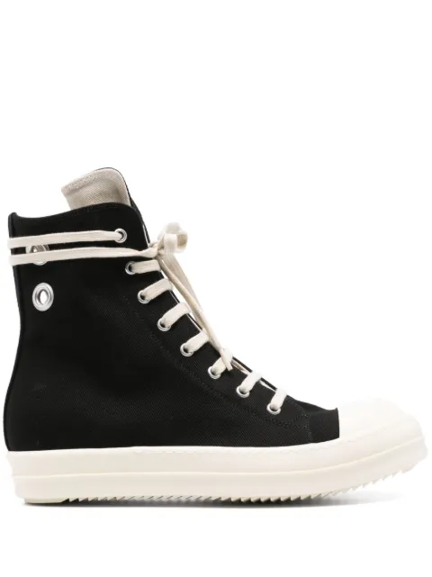 Rick Owens DRKSHDW eyelet-detail high-top sneakers Black DU01E3800DOES1