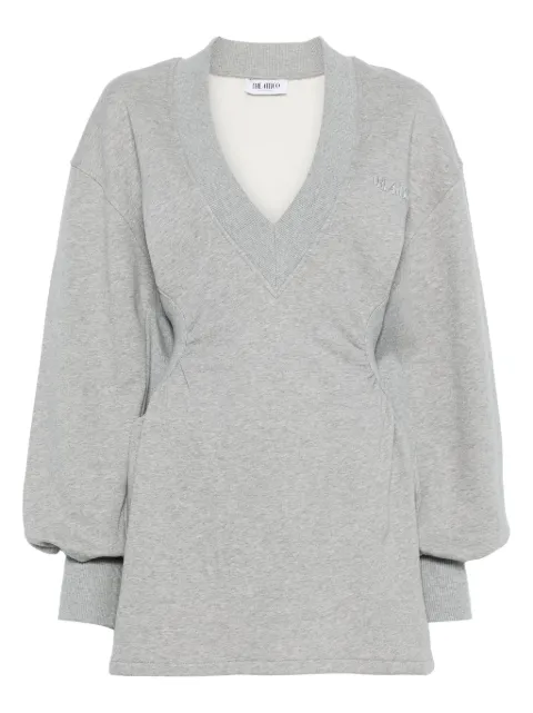 The Attico V-neck long-sleeves mini dress Grey 251WCA00436JJF003AA