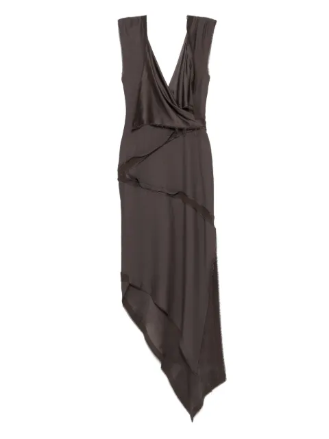 The Attico twist-detailing midi dress Brown 251WCW00241VVV106AA