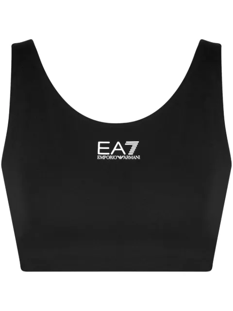 Ea7 Emporio Armani logo-print sports bra Black 7W000230AF12625