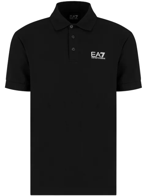 Ea7 Emporio Armani logo-embossed polo shirt Black 8NPF14PJVQZ