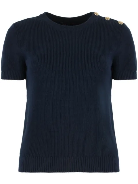 Lauren Ralph Lauren ribbed-knit T-shirt Blue 200957474