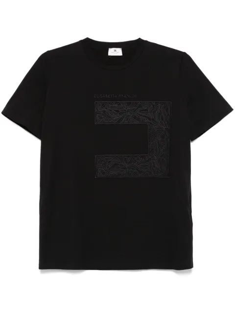 Elisabetta Franchi voile-logo jersey T-shirt Black MA03151E2