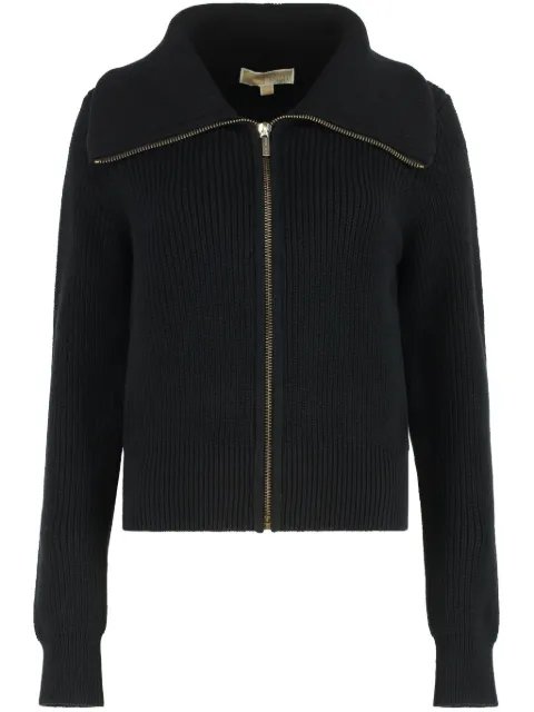 Michael Kors ribbed-knit zipped cardigan Black MR5612VGW0