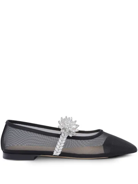 MACH & MACH Lotus Flower ballet flats Black R25S091310NETB17BLACK