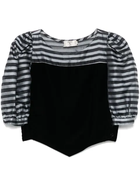 Valentino Garavani Pre-Owned 1980s velvet blouse Black VA350QL