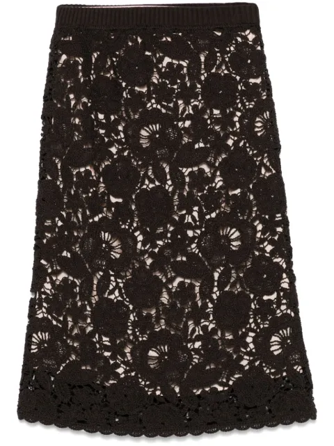 P.A.R.O.S.H. floral knitted midi skirt Green D560617COPPER