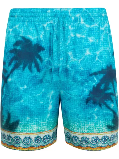 Casablanca silk shorts Blue MS25TR01207