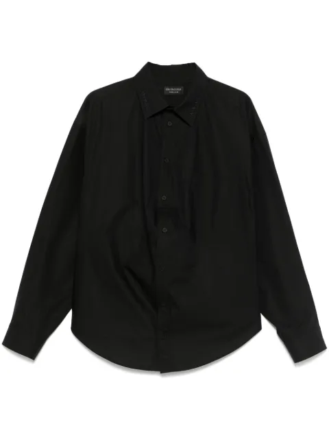 Balenciaga logo-embroidered shirt Black 814101TNM60