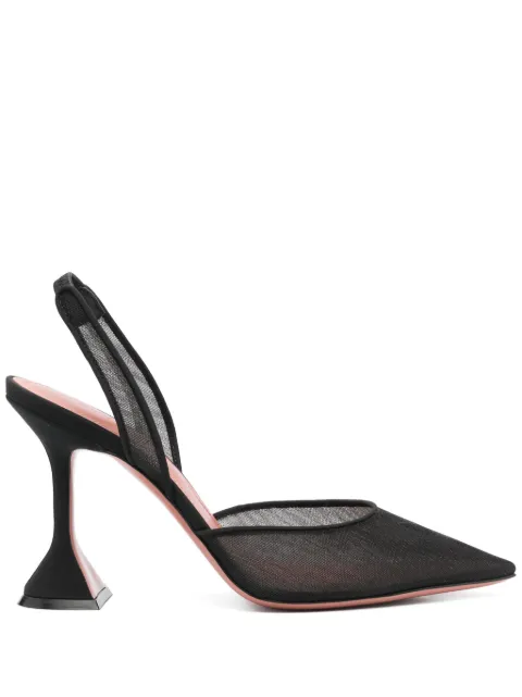 Amina Muaddi Holli slingback pumps Black HOLLIMESHSLING95