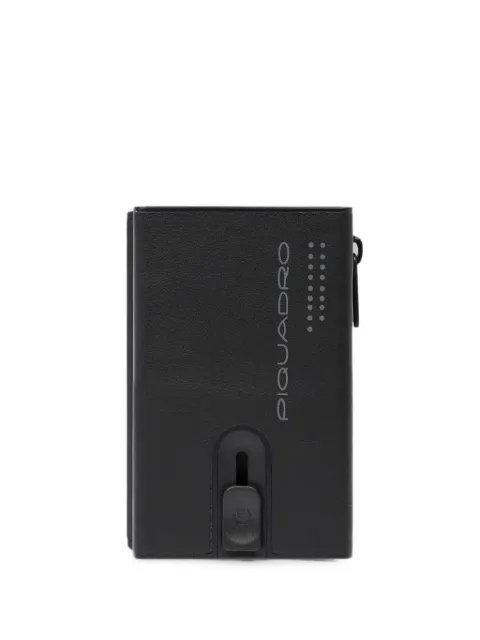 PIQUADRO logo-print leather cardholder Black PP5585UB00RN