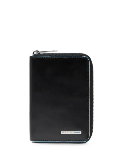 PIQUADRO logo-plaque leather travel wallet Black PD6557B2RN