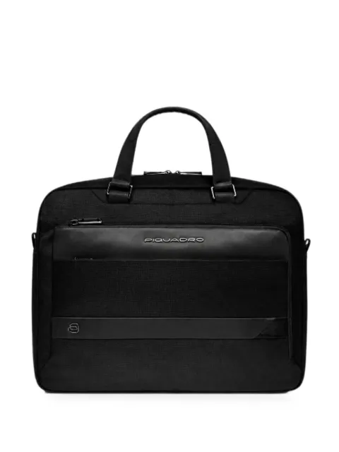 PIQUADRO 14-inch logo-plaque laptop bag Black CA6018W132N