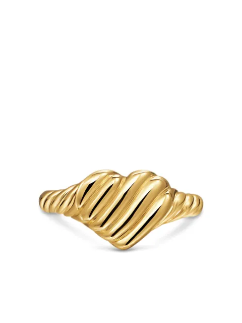 David Yurman 18K yellow gold sculpted cable heart pinky ring Gold R1829688