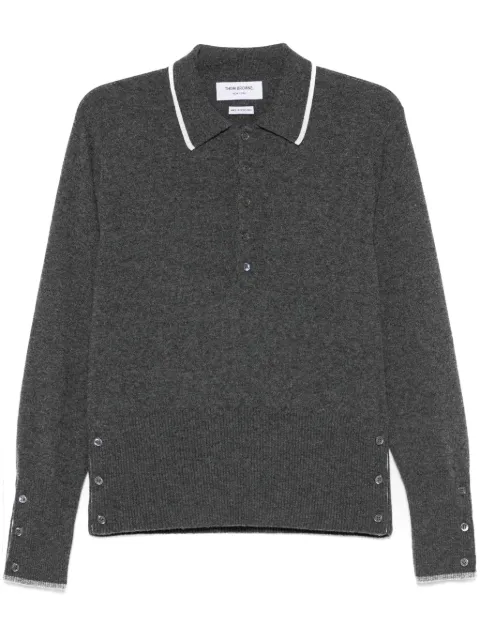 Thom Browne Browne 65 intarsia cashmere polo shirt Grey MKP150AY2001
