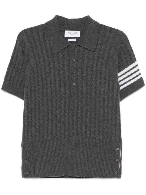 Thom Browne 4-Bar cashmere polo shirt Grey MKP148AY2001