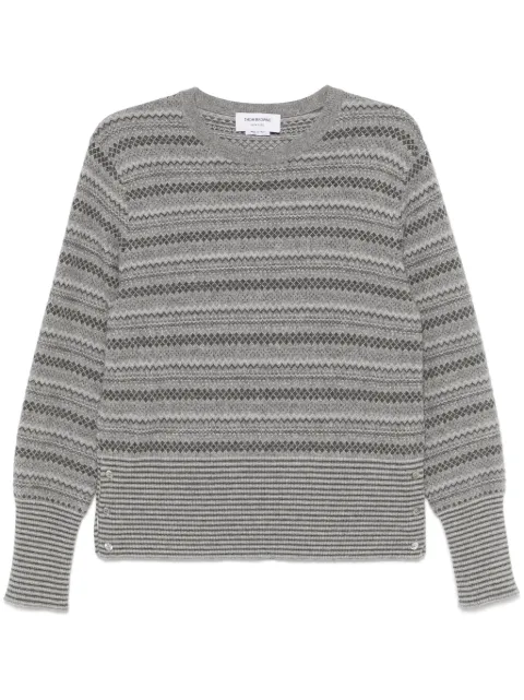 Thom Browne Fairisle jacquard cashmere sweater Grey MKA571AY2001