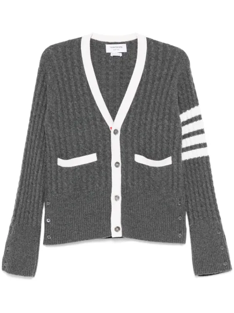 Thom Browne 4-Bar V-neck cashmere cardigan Grey MKC015BY2001