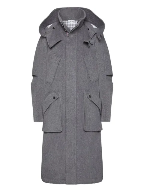 Thom Browne cashmere waterproof hooded parka Grey MOT097AF0964