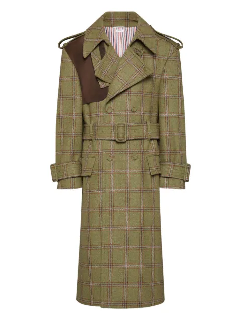Thom Browne hunting tweed oversized trench Green MOC969CF1013