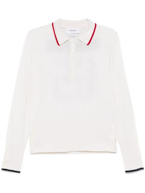 Thom Browne Browne 65 intarsia cashmerepolo shirt White MKP150AY2001