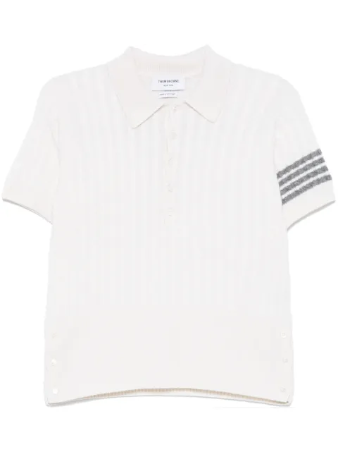 Thom Browne 4-Bar cashmere polo shirt White MKP148AY2001