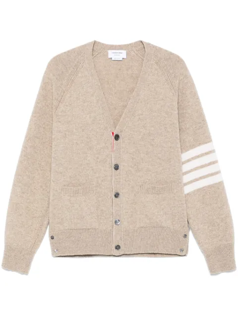 Thom Browne shetland wool 4-Bar relaxed fit V-neck cardigan Neutrals MKC613AY1026