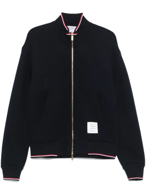Thom Browne Loopback Oversized RWB-stripe jacket Black MJT545AJ0233