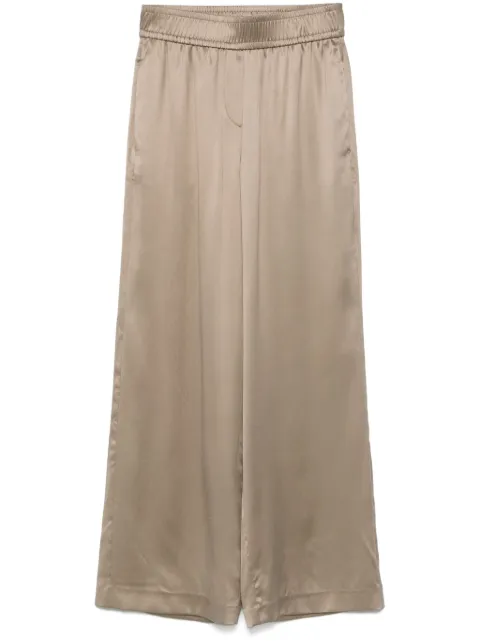 Brunello Cucinelli satin-finish wide-leg trousers Neutrals M0C59P8942C2874