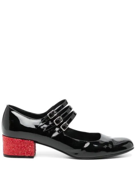 Saint Laurent Pre-Owned triple-strap Mary Jane pumps Black CSCR8486