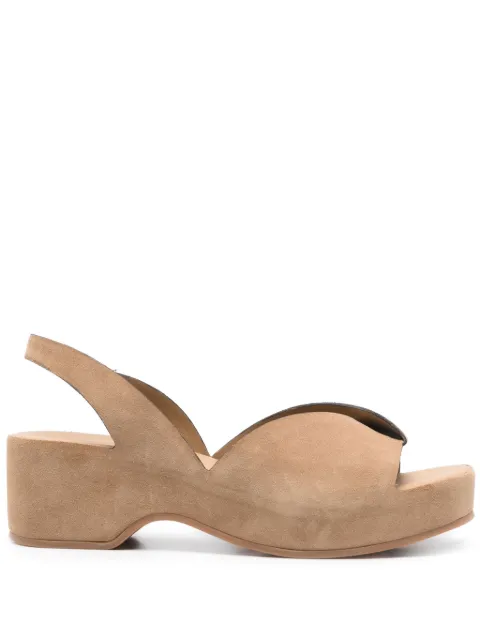 Del Carlo 50mm suede slingback sandals Brown 11730