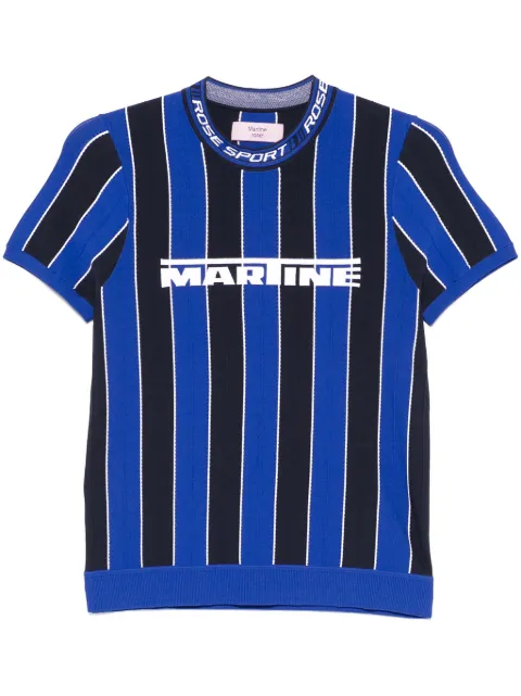 Martine Rose logo-print T-shirt Blue 959YA12500