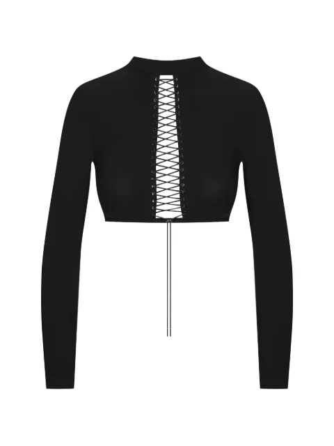 Maison Close Nuit Infinie open-back long-sleeves top Black 563241