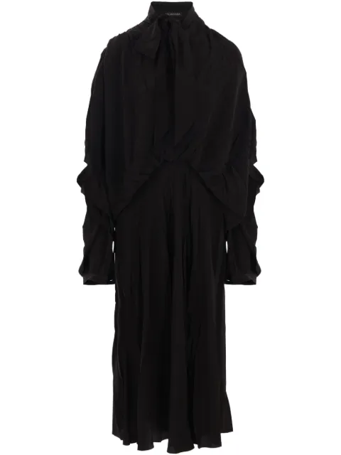 Balenciaga creased-effect silk dress Black 814150TRN03