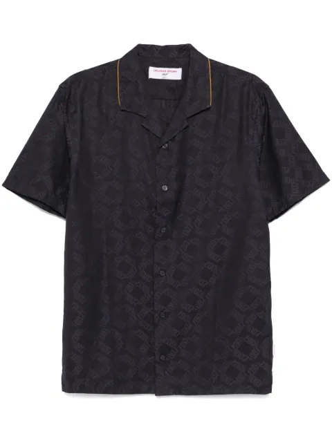 Orlebar Brown Hibbert 007 Monogram shirt Black 280421