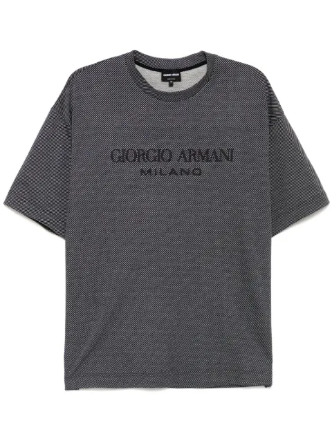Giorgio Armani logo-print T-shirt Blue GM000315AF15767