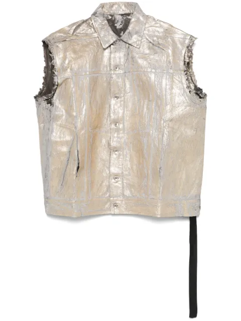Rick Owens DRKSHDW coated gilet Gold DS01E3707GMC