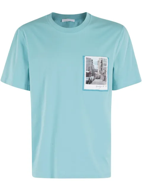 Helmut Lang graphic-print cotton t-shirt Blue O10HM516