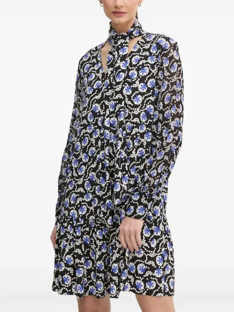 DVF Diane von Furstenberg tie-neck floral-print dress Black DVFDL4S045