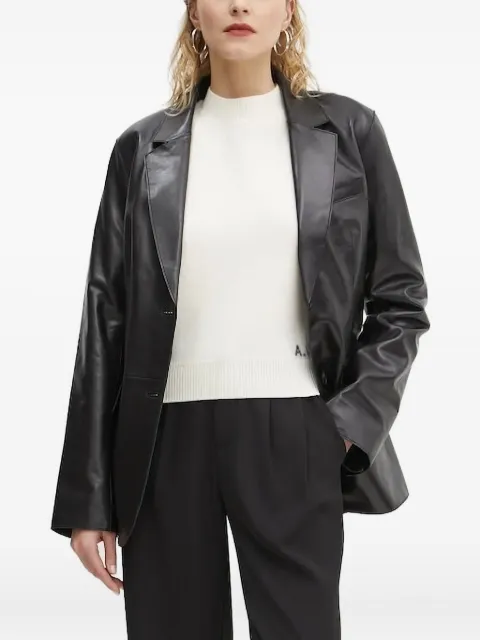 STAND STUDIO leather fitted blazer Black 663917850