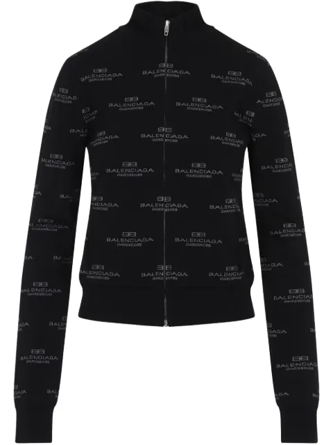 Balenciaga logo-jacquard cardigan Black 812596T1724