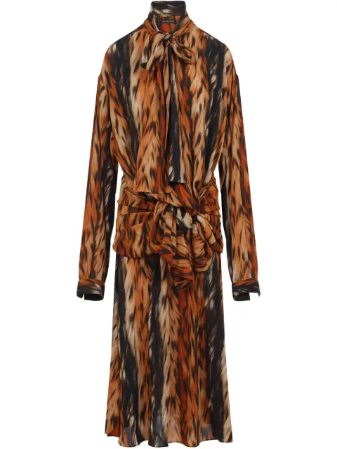 Balenciaga knotted midi dress Brown 814346TRLD7