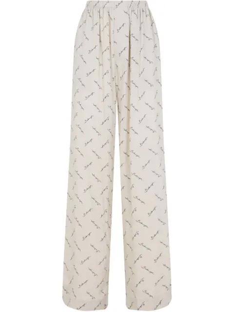 Balenciaga printed palazzo pants Neutrals 814016TRLB1